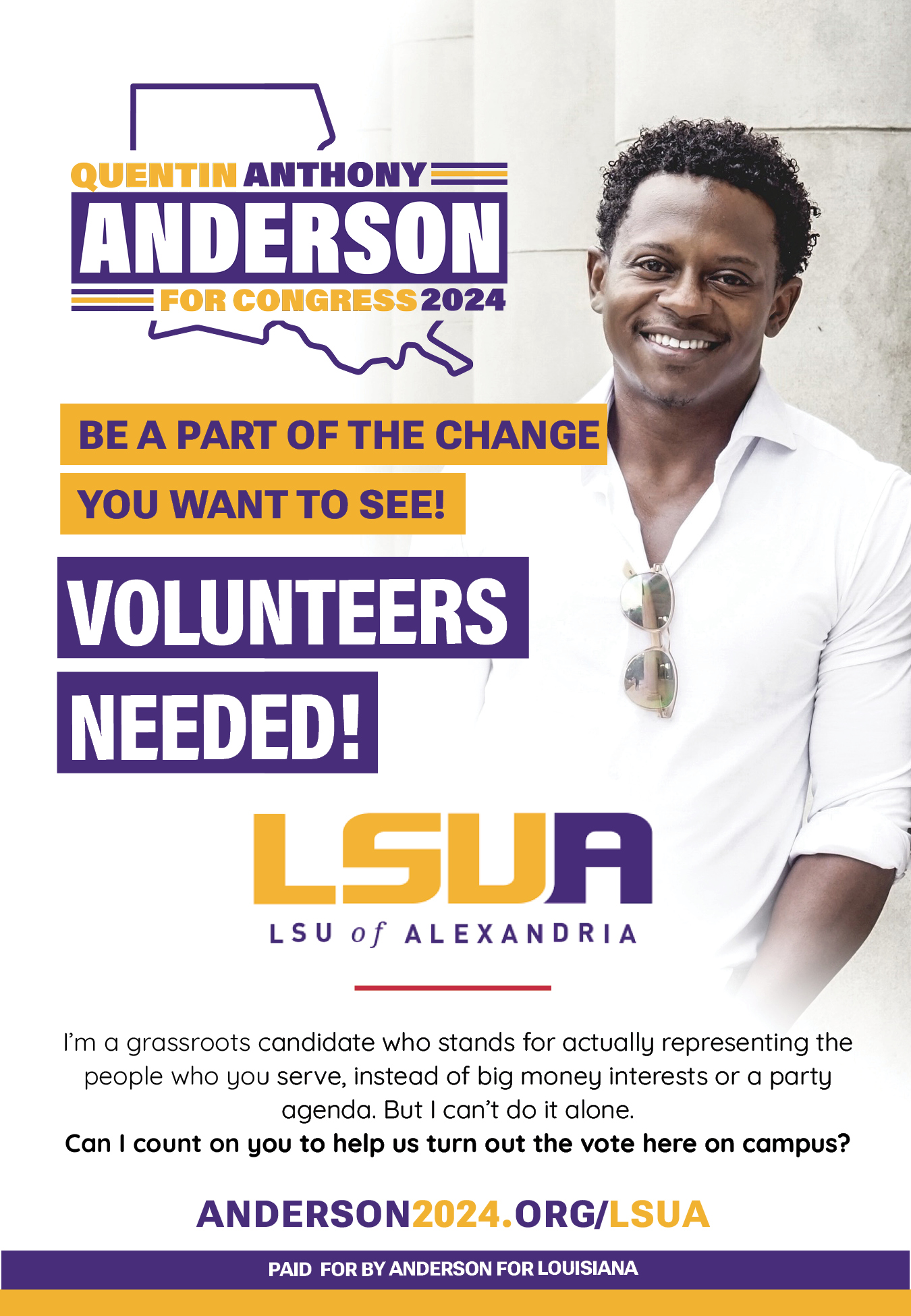 LSU of Alexandria Campus Volunteer | Quentin Anthony Anderson for Congress